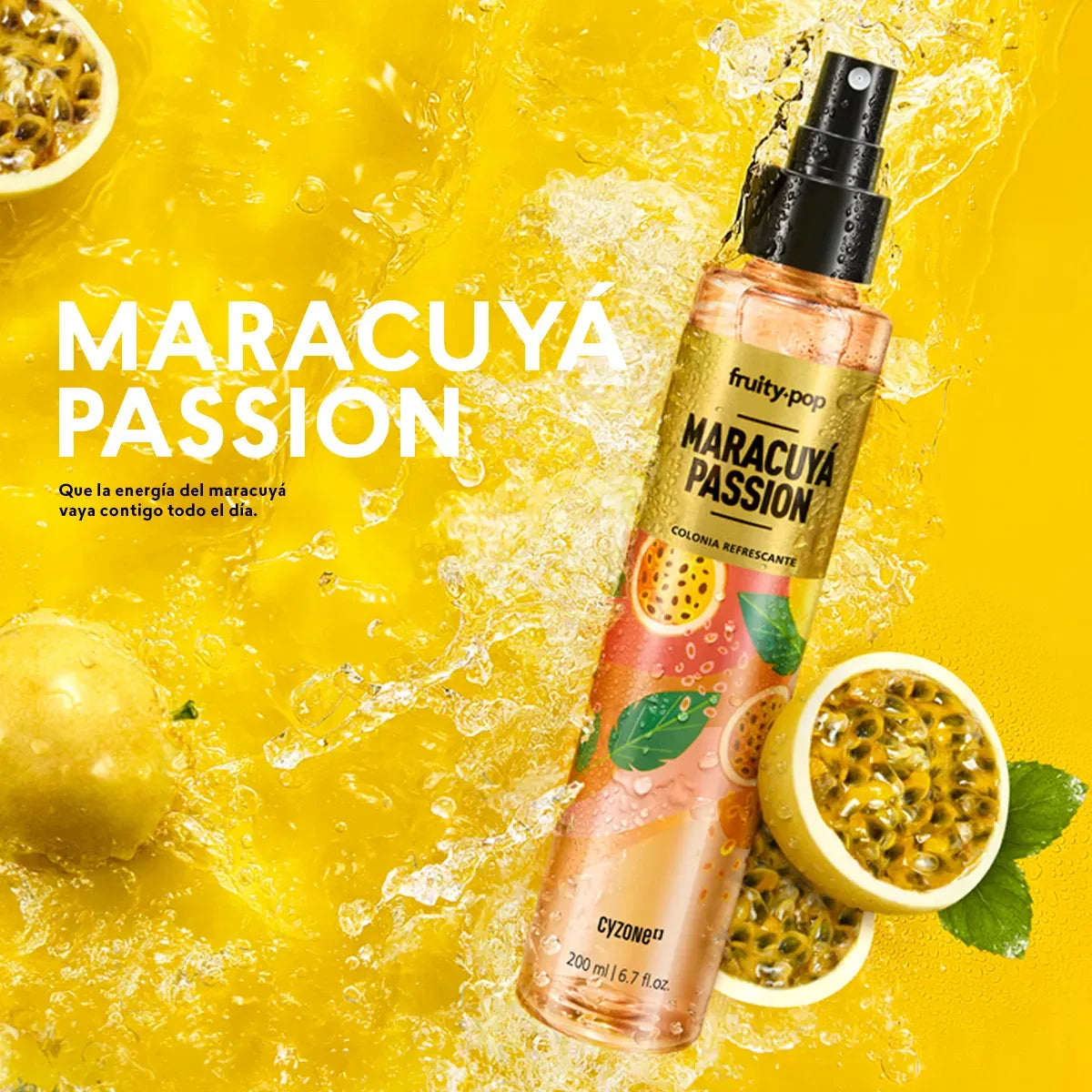 Maracuyá Passion Colonia Fruity Pop - Cyzone 200ml