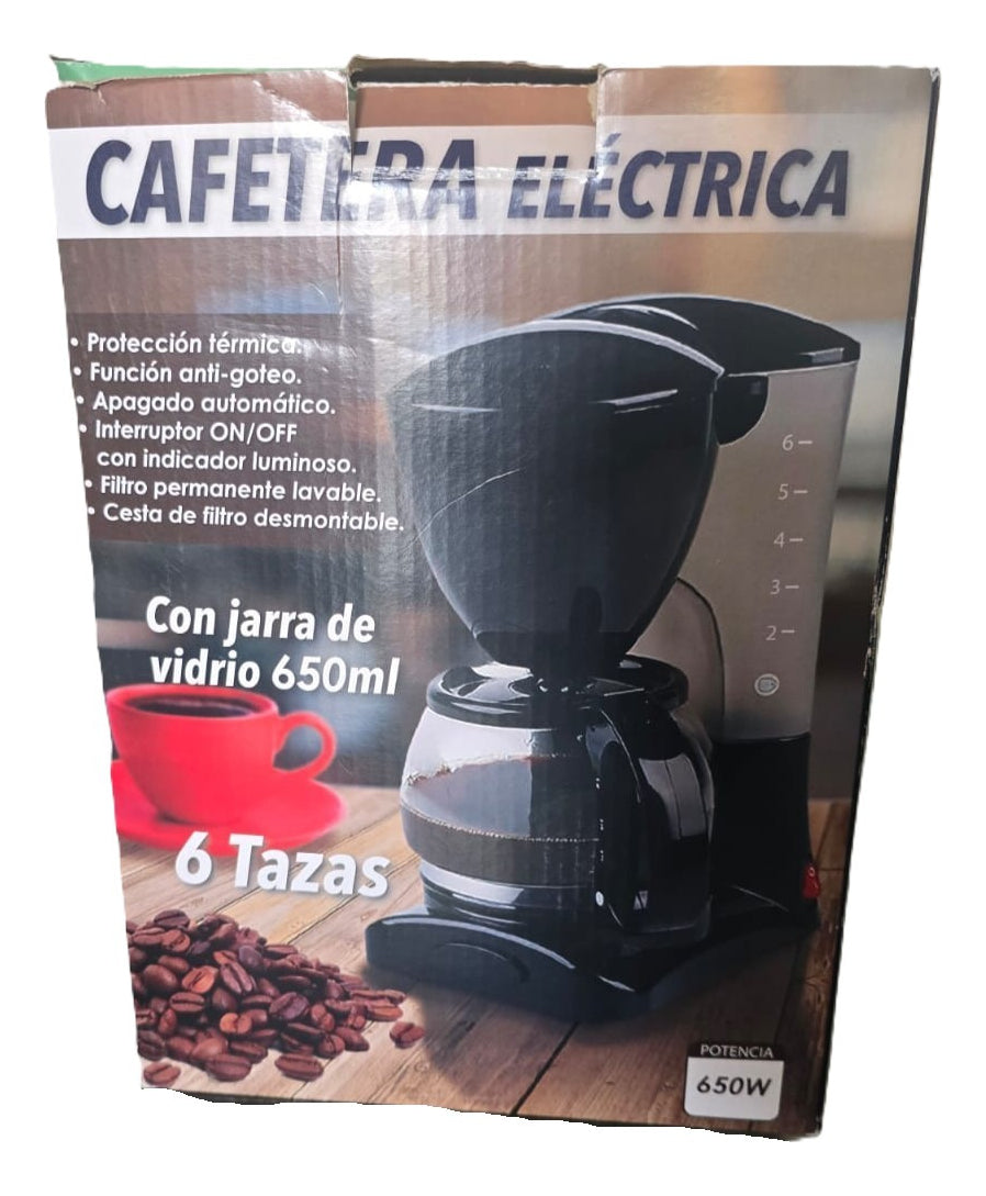 Máquina Cafetera Eléctrica 600ml 6 Tazas