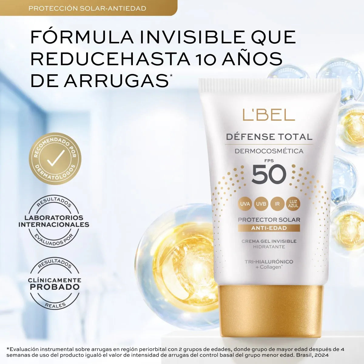 Bloqueador Solar Rostro Defense Total Fps 50 Lbel Antiedad