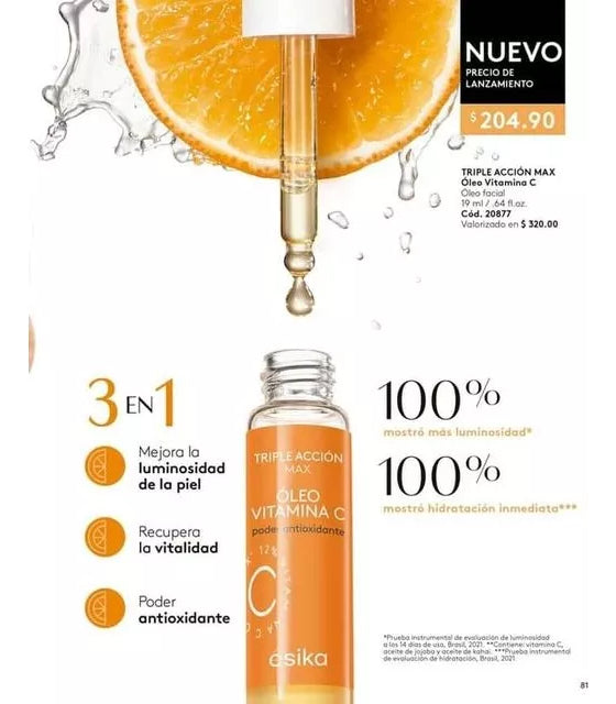 Óleo Facial Vitamina C Renueva La Piel 19ml Esika