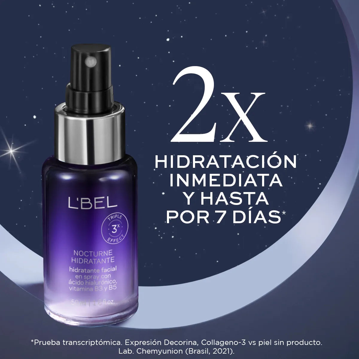 Nocturne Hidratante En Spray Con Hialuronic, B3 Y B5 De Lbel