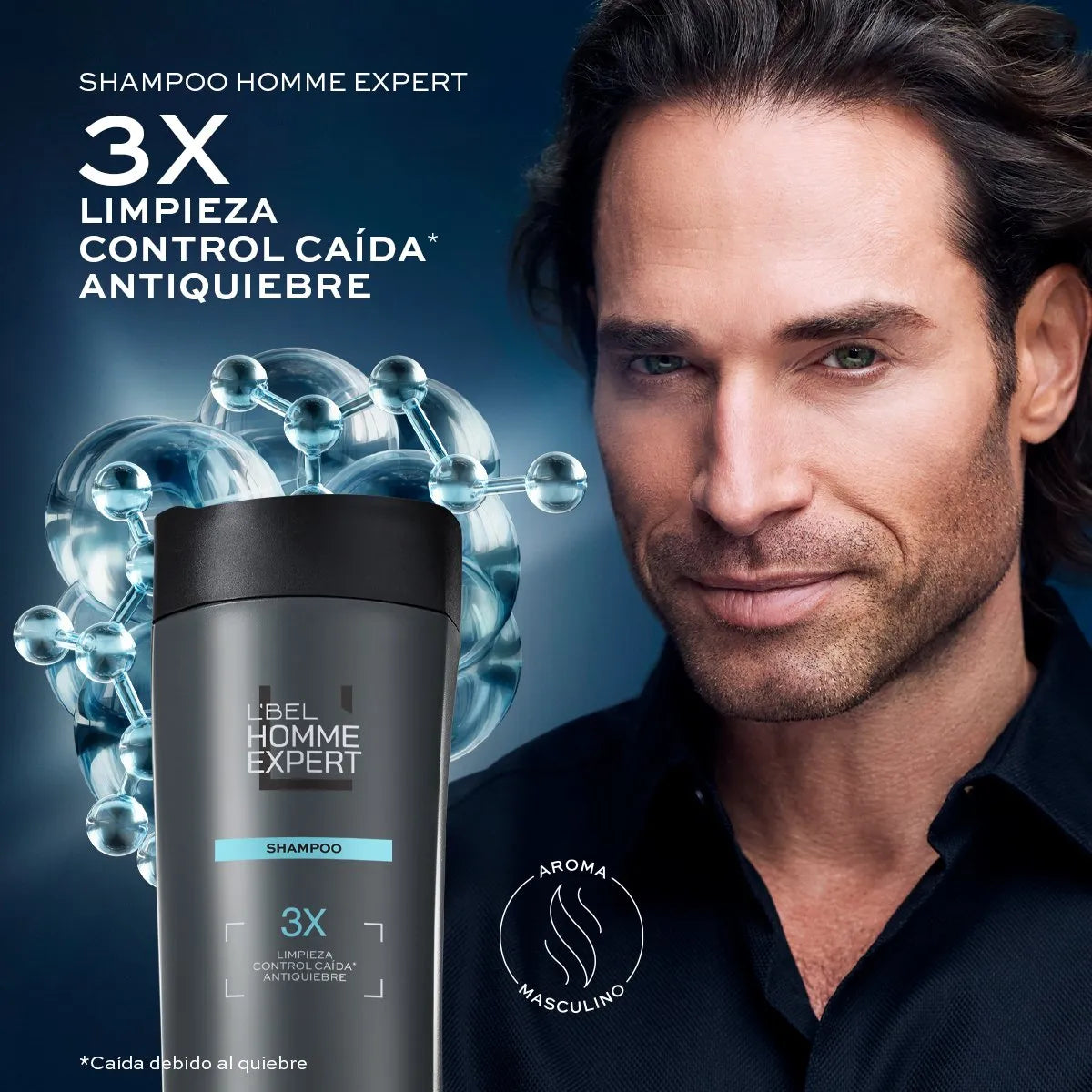 Shampoo Para Hombre Control Caida L'bel Homme 250 Ml