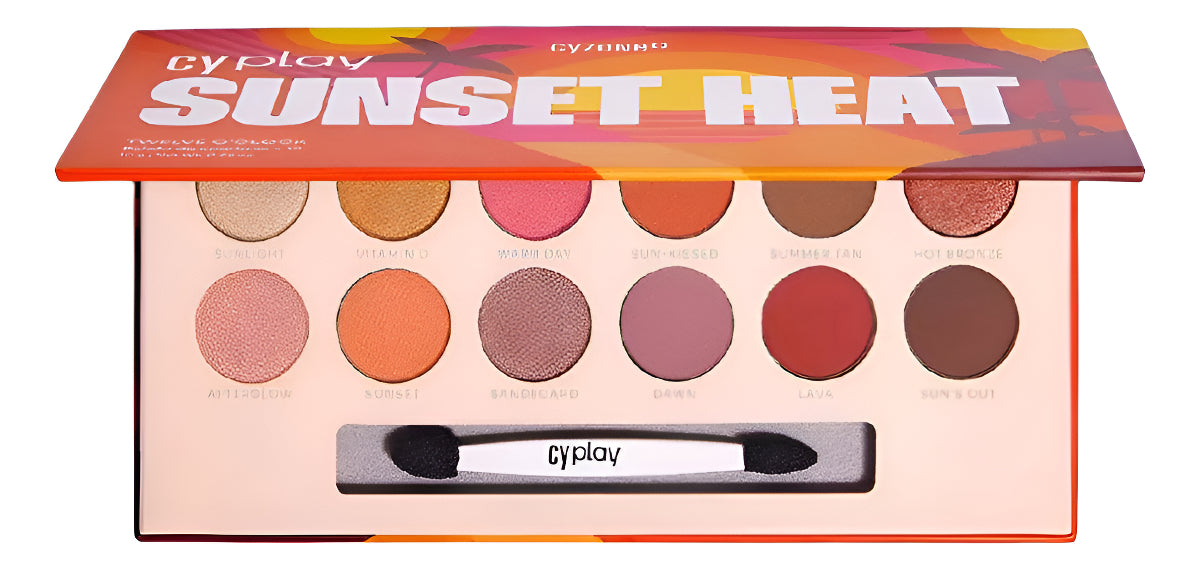 Paleta De Sombra Ojos X12 Sunset Heat Cyzone
