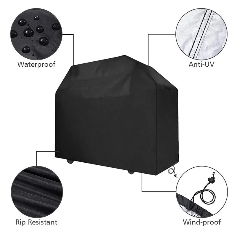5 Size BBQ Grill Barbeque Cover Anti-Dust Waterproof Weber Heavy Duty Charbroil BBQ Cover Outdoor Rain Protective Barbecue Cover