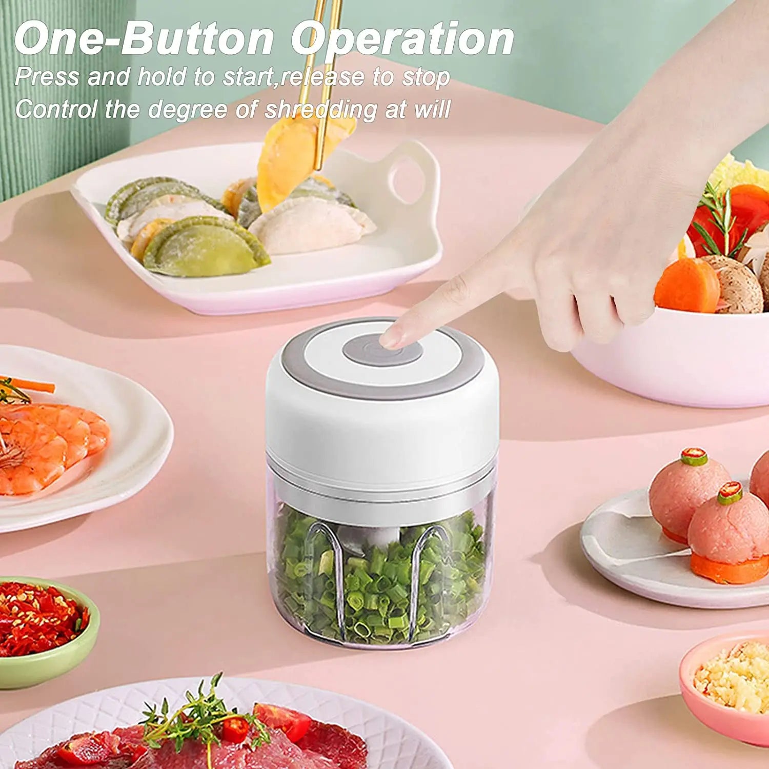 100/250mL Mini Electric Garlic Chopper Vegetable Chili Meat Ginger Masher Machine Sturdy Durable USB Charging Blenders Kitchen