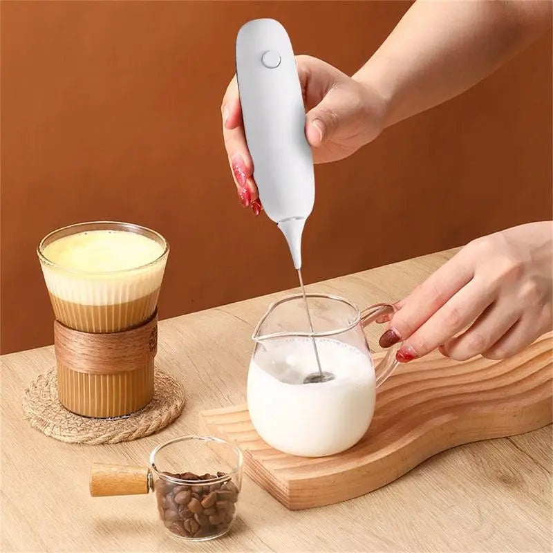 Mini Electric Milk Foamer Blender Wireless Coffee Whisk Mixer Handheld Egg Beater Battery Powered Cappuccino Frother Mixer