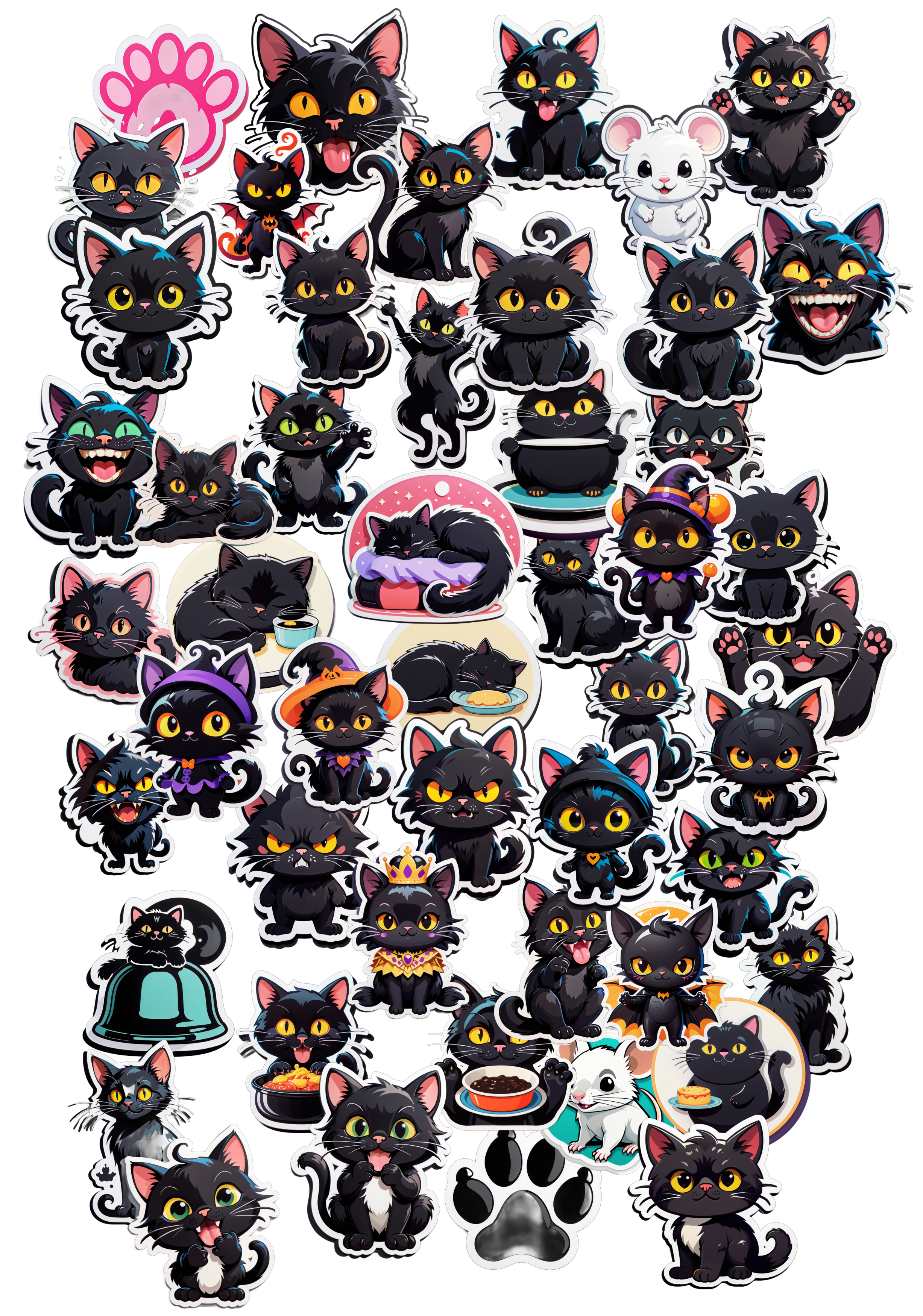 Digital Stickers blackcat cute