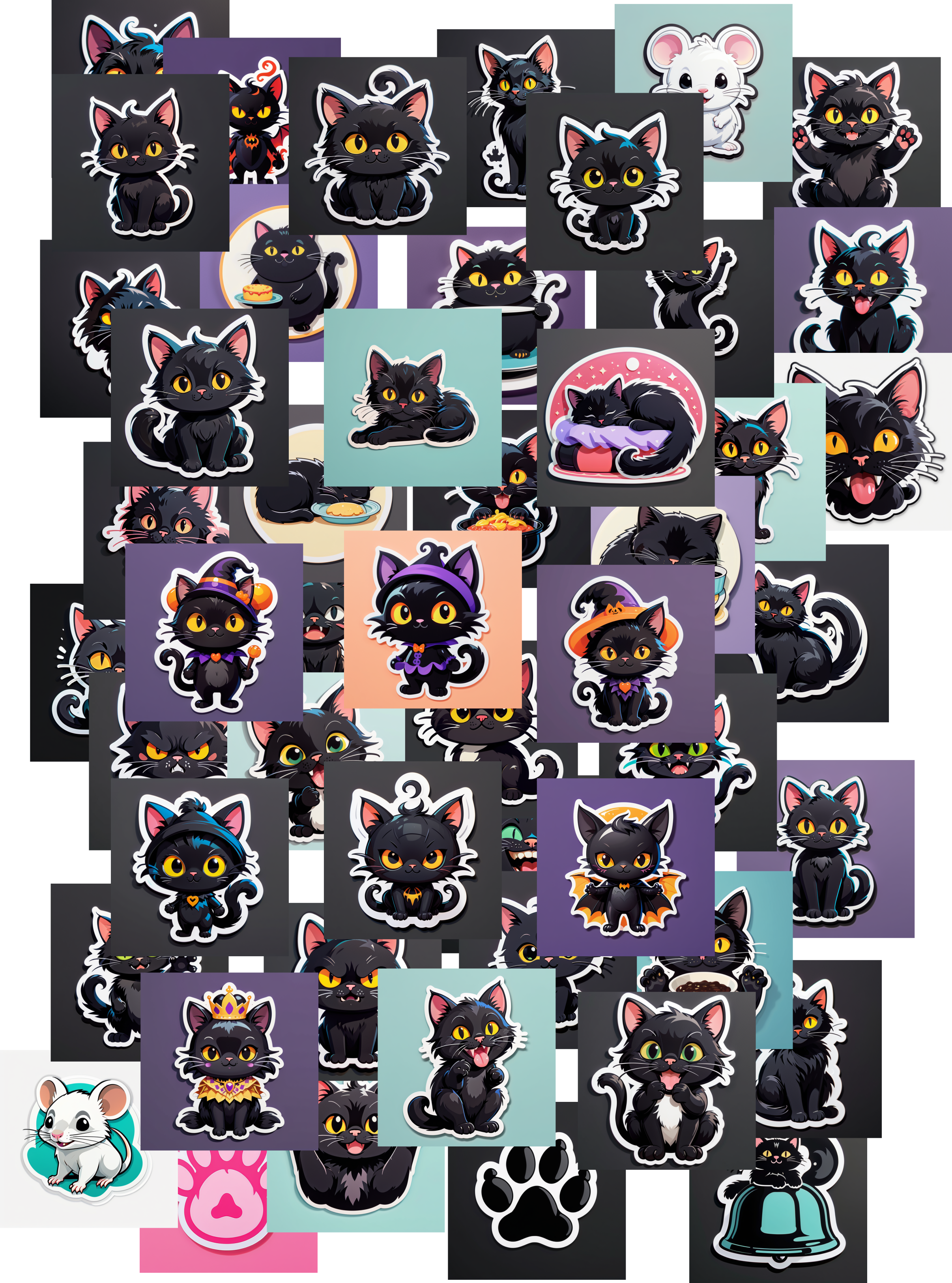 Digital Stickers blackcat cute